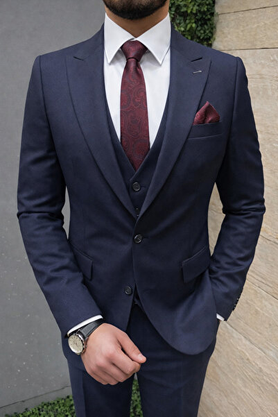 ENRICO MASAROTTI بدلة رجالية مع سترة ضيقة