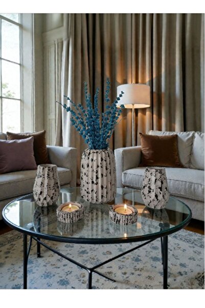 The Motellas 5 Piece Modern Decorative Vase & Candle Holder Set |   Large Siz...