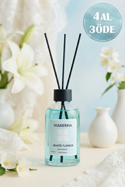 Viaderma Beyaz Çiçek Aromalı Bambu Çubuklu Oda Kokusu 100 ml - Doğal, Ferah v...