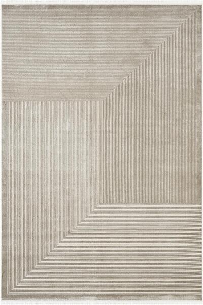 Karmen Halı Jade JD016B Bej Halı Modern Geometrik Desenli Triko Akrilik Pamuk...