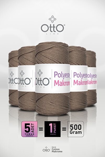 Otto Macrame din poliester - Mink - Pachet de 5 bucăți - 2mm/100gr/100m - Șnu...