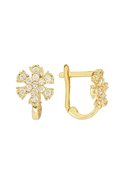 Sembol Gold 14 Ayar Altın Kar Tanesi Çocuk Küpe