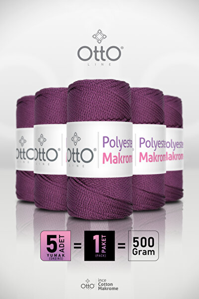 Otto Poliester Macrame - Prune - Pachet de 5 bucăți - 2mm/100gr/100m - Șnur p...