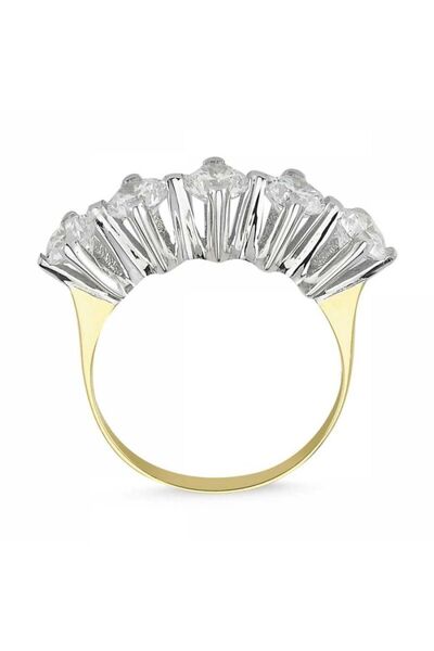 Sembol Gold Altın 5 Taş Yüzük Taşlı