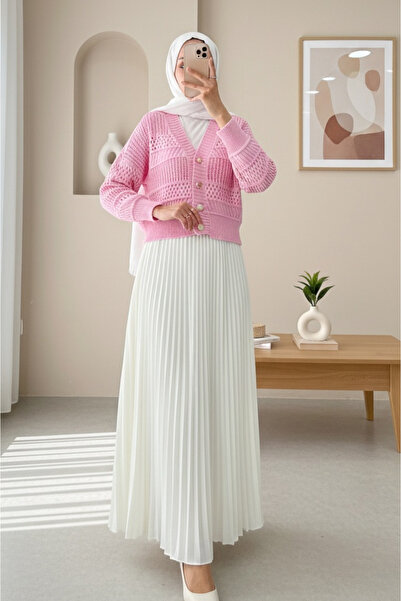 HİJABAYA Ажурний трикотажний кардиган з ґудзиками