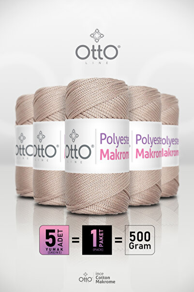 Otto Macrame din poliester - Culoarea pielii - Pachet de 5 bucăți - 2mm/100gr...