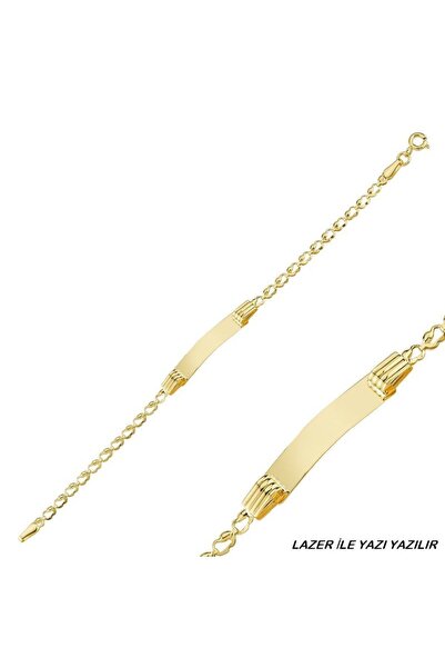 Sembol Gold Altın Çocuk Bileklik 14 Ayar Lazerle İsim Yazılır