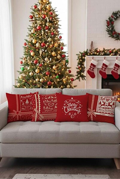 Markaev Новорічна ковдра з 4-ма подушками з різдвяною тематикою 1042