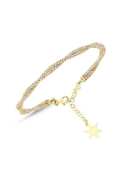 Sembol Gold TriColor Altın Dorika Kelepçe İki Sıralı Kutupyıldızı