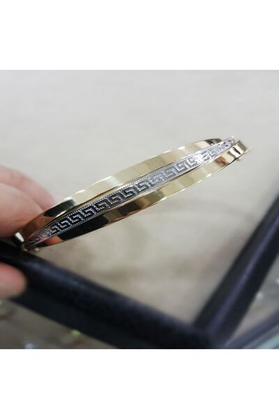 Sembol Gold Altın Kelepçe 14K Grek 12 mm