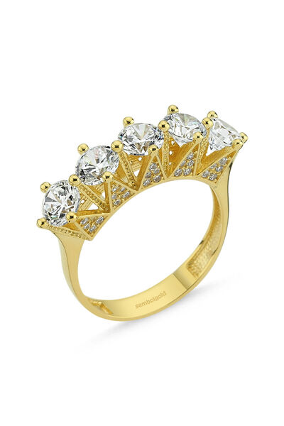 Sembol Gold Beştaş Yüzük Altın 14K Taç Montür 2,00 Karat