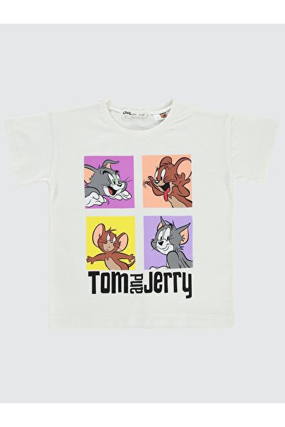 Tom and Jerry Tricou pentru copii de 2-5 ani - Ecru