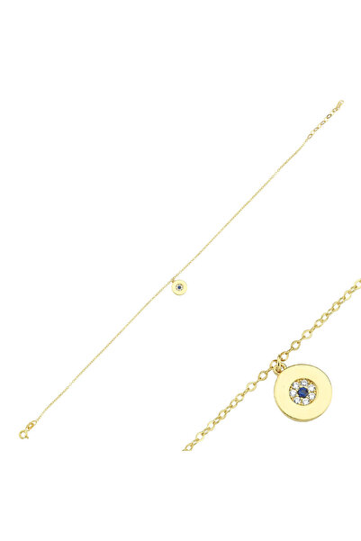 Sembol Gold Halhal Altın Bileklik Nazarlı 14K Gold 20 - 25 cm