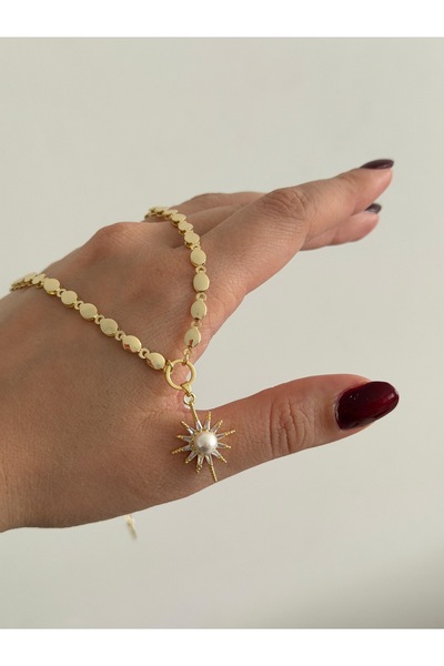 Charmist Çelik özel koleksiyon arpa zincir inci yıldız kolye