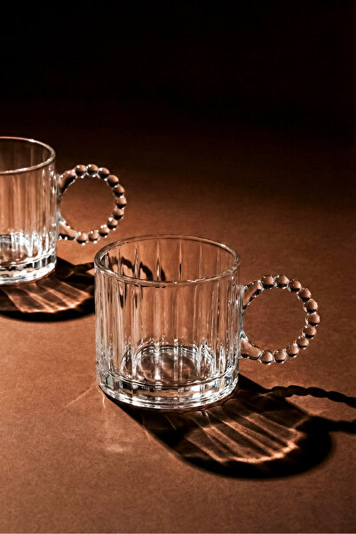 Perotti Ringo Line 2’li 325 Ml Cam Kupa Boncuklu Kulp Mug