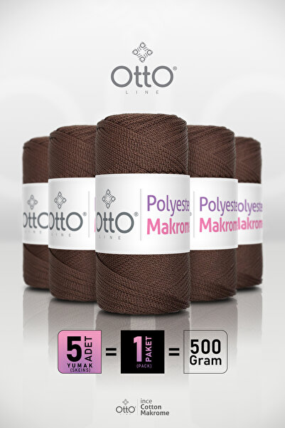 Otto Poliester Makrame - Smeđa - Pakovanje od 5 - 2mm / 100gr / 100m - Dodatn...