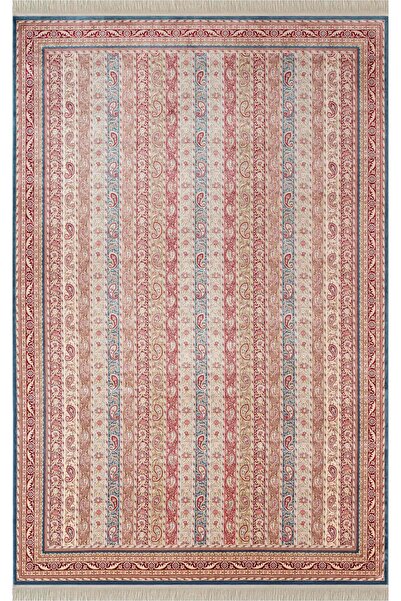 Karmen Halı Imperial Luxe IL0096R Koyu Mavi Kırmızı Halı Çerçeve Klasik Desen...