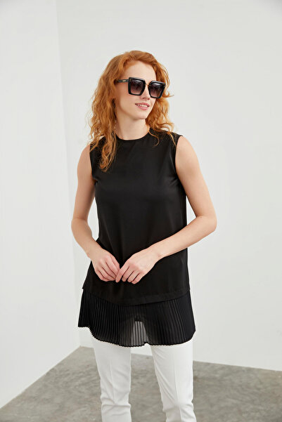 Zühre Αμάνικο εσωτερικό μπλουζάκι με λαιμόκοψη ποδηλάτου, μαύρο 0005