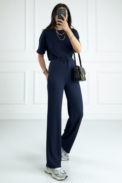 Runades Kadın Eşofman Takımı Yazlık Esnek Fitilli