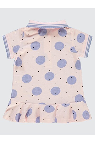 Kumru Puantiye Nokta Baskılı 6-18 Ay Elbise - Pembe