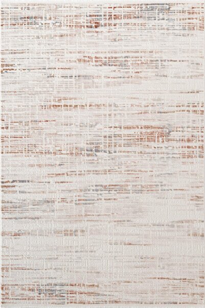 Karmen Halı Icon IC009R Krem Renkli Modern Desenli Akrilik Pamuk Tabanlı Tozu...