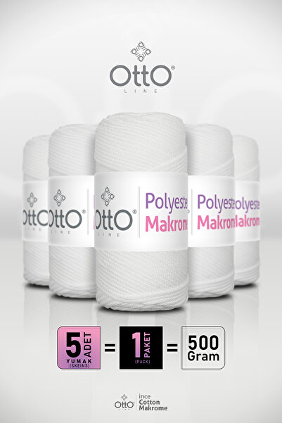Otto Polyester Macrame - White - Pack of 5 - 2Mm/100Gr/100M - Accessory and B...
