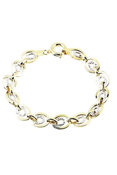 Sembol Gold Altın Bileklik Hallow Tasarım 14K Sarı Beyaz