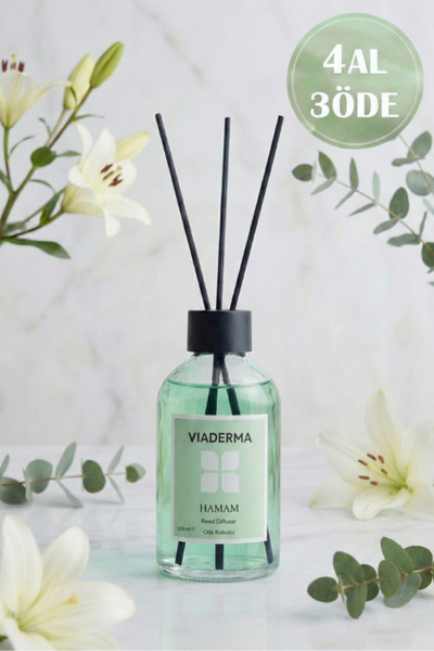 Viaderma Hamam Esansı Fiber Bambu Çubuklu Oda Kokusu - Geleneksel Ferahlık 10...