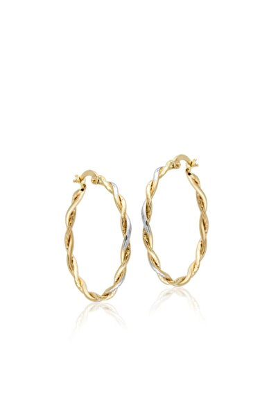 Sembol Gold 14 Ayar Altın Halka Küpe 3,0 cm Burma