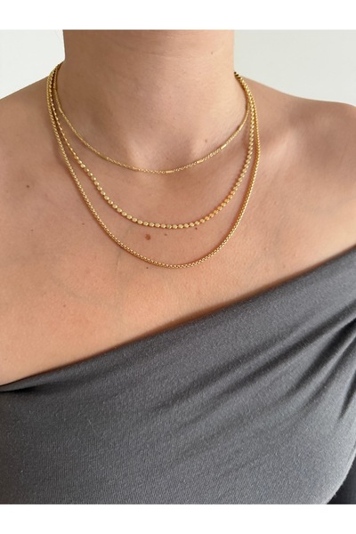 Charmist Çelik 3 lü zincir kombin kolye