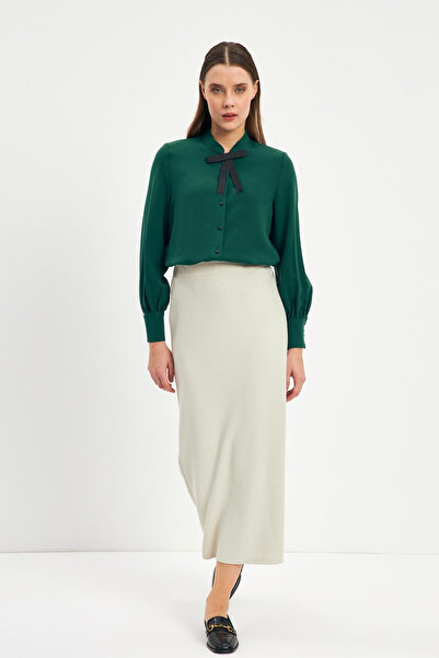 Zühre Прямий крій з розрізом, довга спідниця з каменем 0164