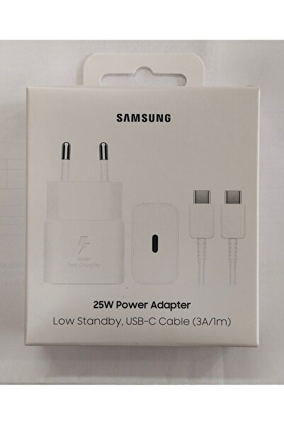 Samsung A16-A26-A36 Hızlı 25W Şarj Adaptörü+25W USB-C Kablo Beyaz 1 Metre *SA...
