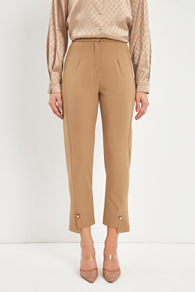 Zühre Aksesuar Detaylı Bej Pantolon 0192