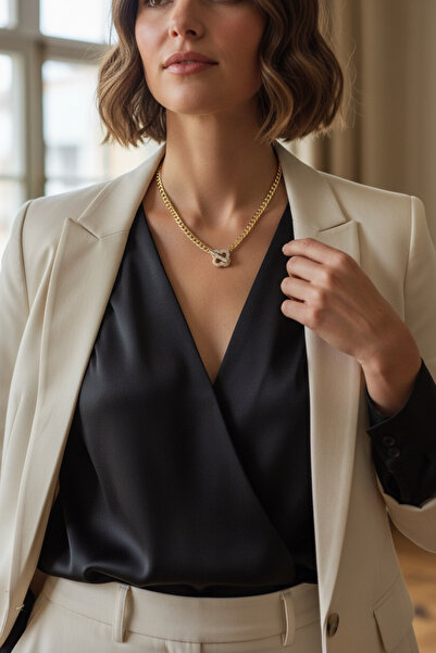 XUPING JEWELRY STİL İNCİSİ/VİP SERİSİ YONCA ZİRKON TAŞLI KOLYE