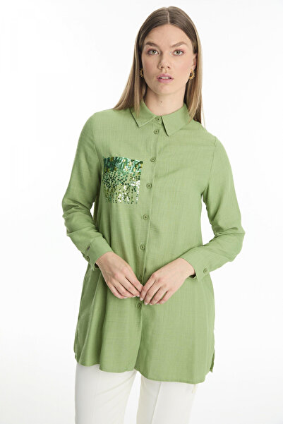Zühre Payet Подробна риза Зелена блуза/риза 0101