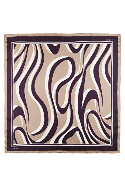 Zühre Wave Patterned Silk/Satin V25 Scarf 0092