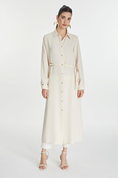 Zühre Сорочка з коміром на ґудзиках, пояс з каменями, GÇ-0272