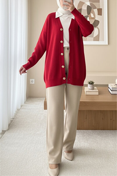 HİJABAYA Ζακέτα με κουμπιά και ριμπέρικο σχέδιο