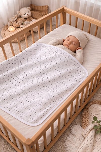 Bebella Patterned 100% Cotton Single Layer Baby Blanket 90X85Cm Girl/Boy Swad...