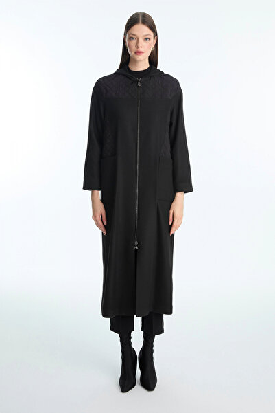 Zühre Kapüşonlu Fermuarlı Giy Çık Siyah 0314