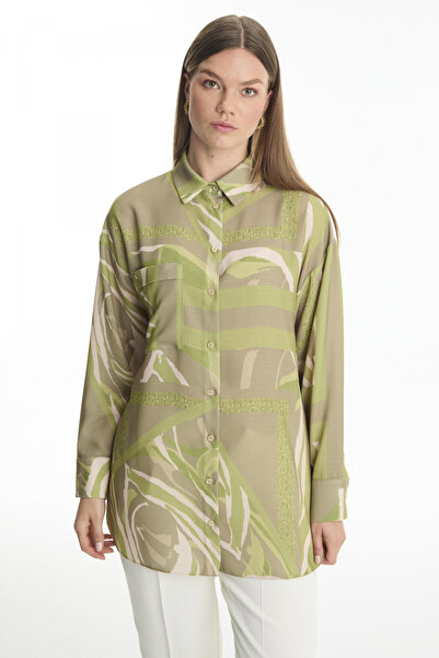 Zühre Сорочка з візерунком Хакі Блуза/Сорочка 0100