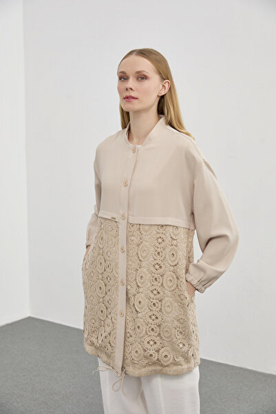 Zühre سترة مطرزة باللون البيج - C-0094