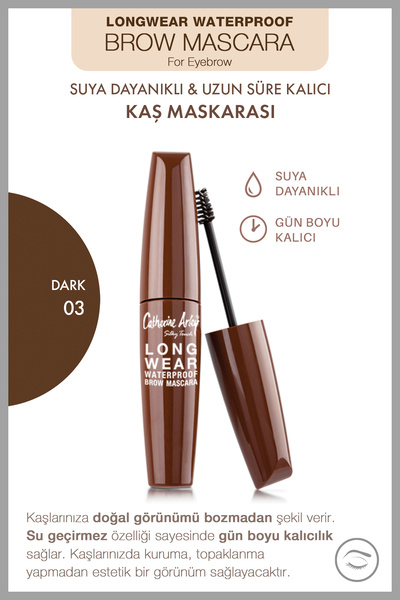 Catherine Arley Long Wear Waterproof Brow Mascara No:03 Dark Maskara