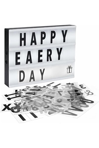 bakgelal A5 Işıklı Lightbox Harfli Mesaj Panosu, LED Aydınlatmalı Harfli Işık...