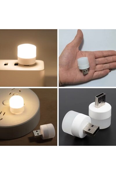 bakgelal 10'lu USB Mini LED Gece Lambası Priz ve Powerbank Uyumlu Tak Çalıştı...