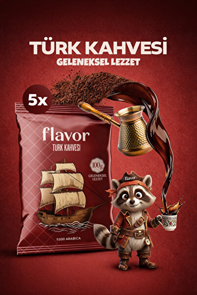 Türk Kahvesi Flavor Geleneksel Lezzet 100g 5'li Paket