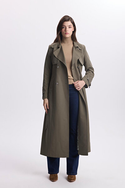 Zühre Zincir Detaylı Haki Trençkot 13560