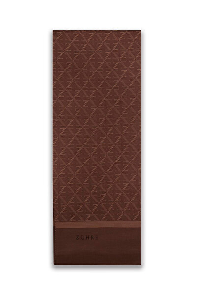 Zühre Monogram Desenli 0053 Kahve Şal 0052