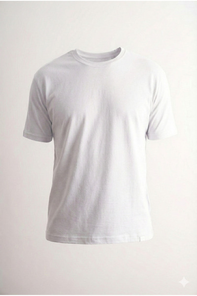 İmza White Crew Neck Short Sleeve Slim Fit Cotton Basic T-Shirt 1011255106
