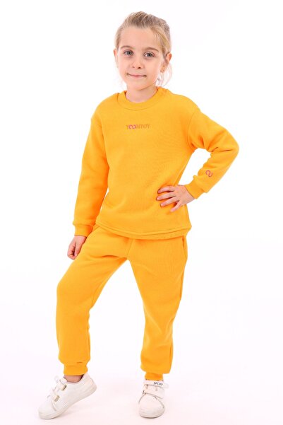 Toontoy Fete Relax Fit guler rotund Broderie ușoară fără umăr cu imprimeu Swe...